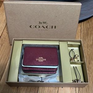 COACH BOXED MINI WALLET ON CHAIN
